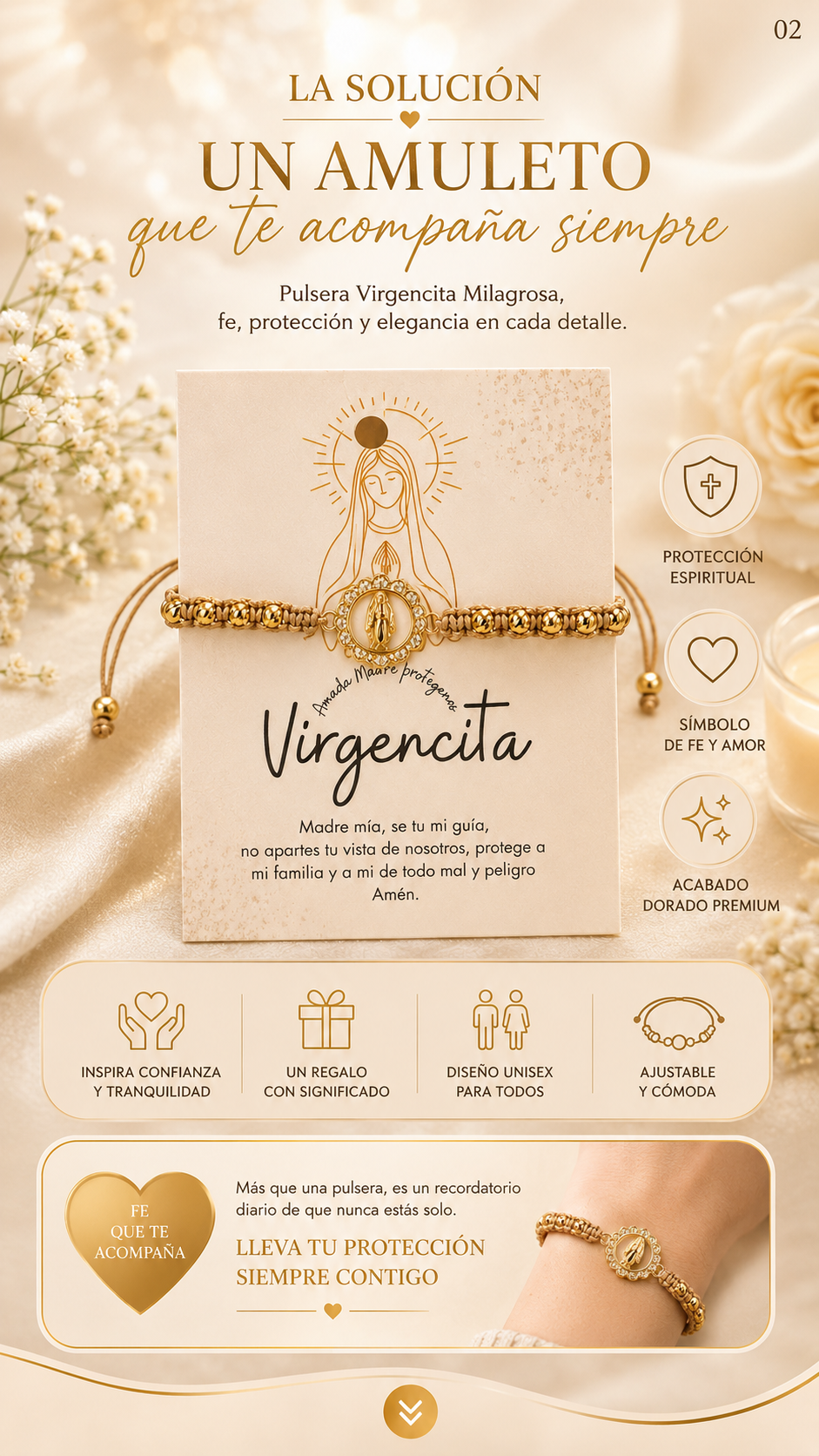 Pulsera Virgen Milagrosa – Fe, Amor y Protección