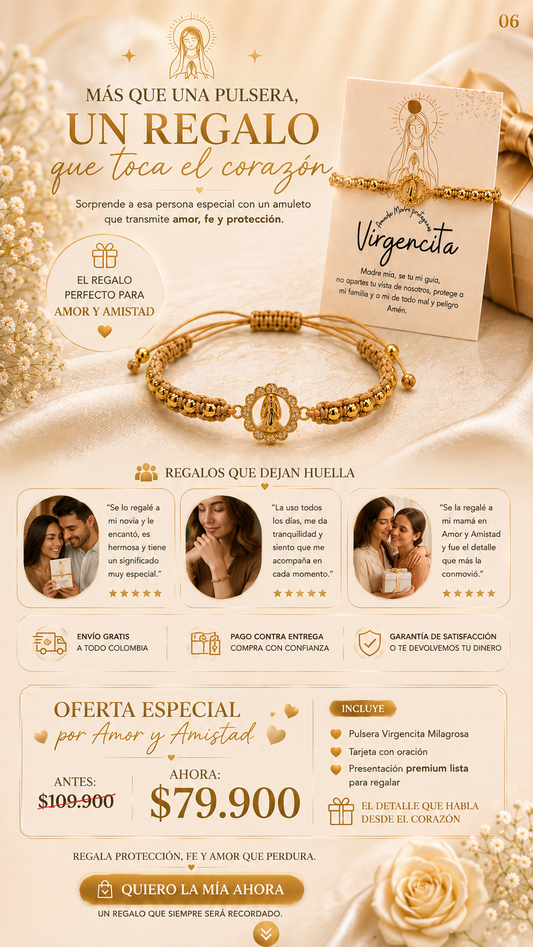 Pulsera Virgen Milagrosa – Fe, Amor y Protección